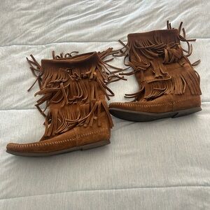 Brown Fringe Women's Boots